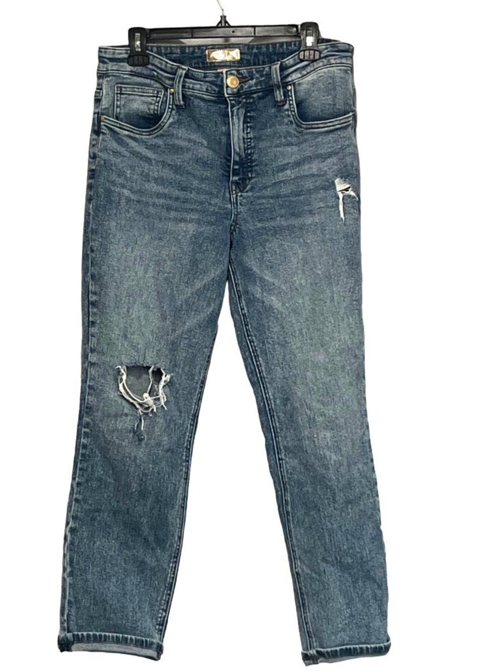 Kut from the Kloth Rachel Fab Ab Mom’s Destroyed cuffed Cropped jeans, Medium wa